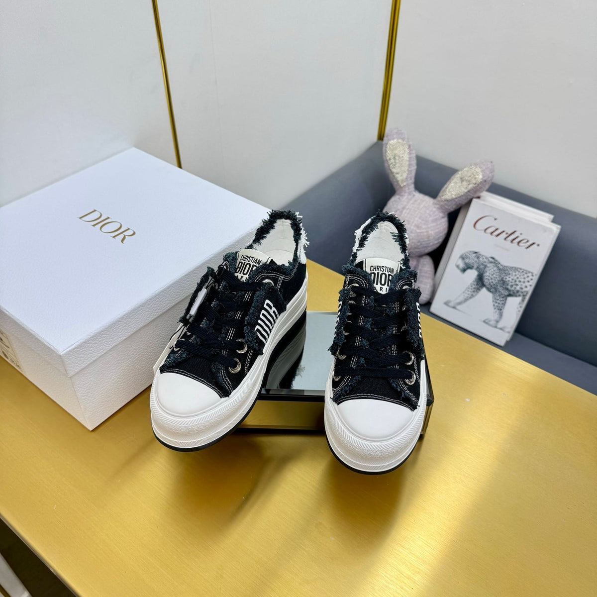 CD 26s Platform Sneaker 50mm Black Canvas 472915