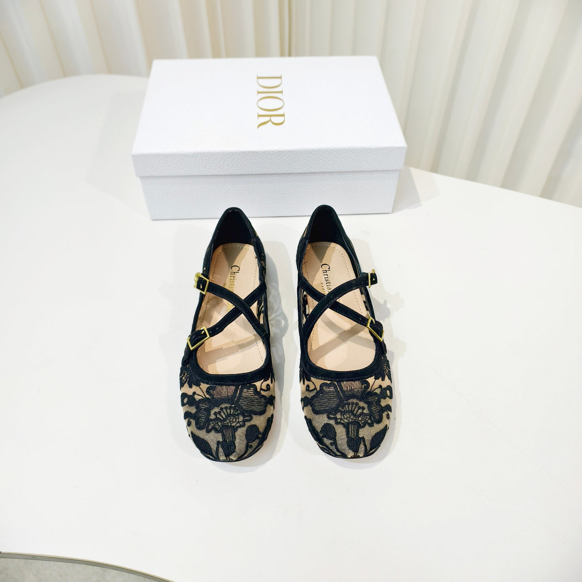Dior 26s Mary Jane Flats Black Fabric