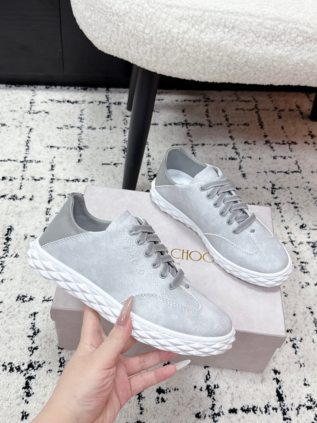 Jimmy Choo 26S Sneakers Grey Suede 831492