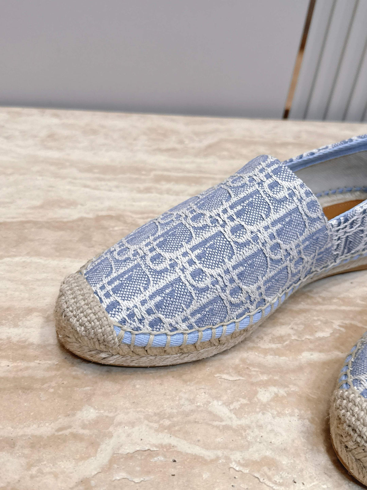 Dior 26s Siroco Espadrille Blue White Dior Oblique Canvas