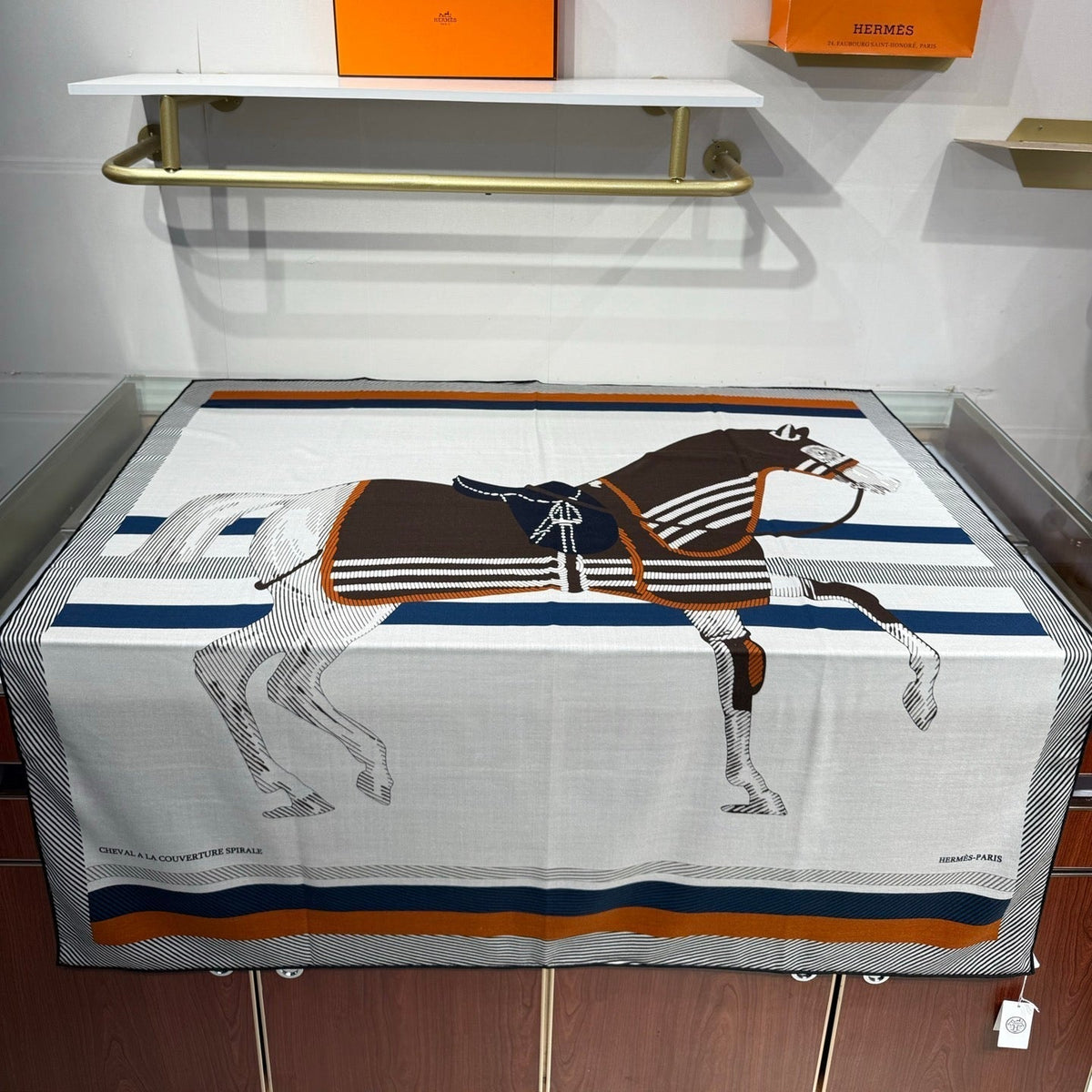 Hermes 2026 Cheval à la Couverture Spirale Square Scarf 140cm Cashmere Silk