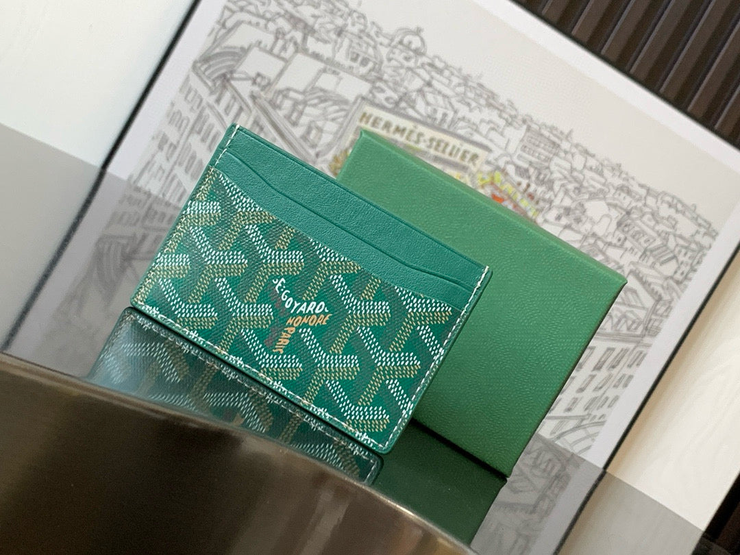 Goya Saint-Sulpice Card Wallet 11cm Green Canvas