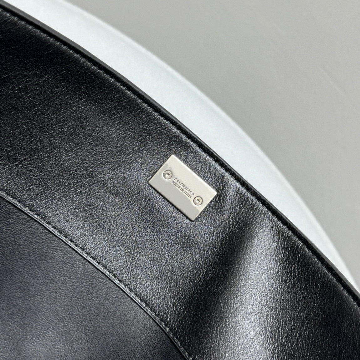 Balencia Tote Bag Black Calfskin Silver Hardware