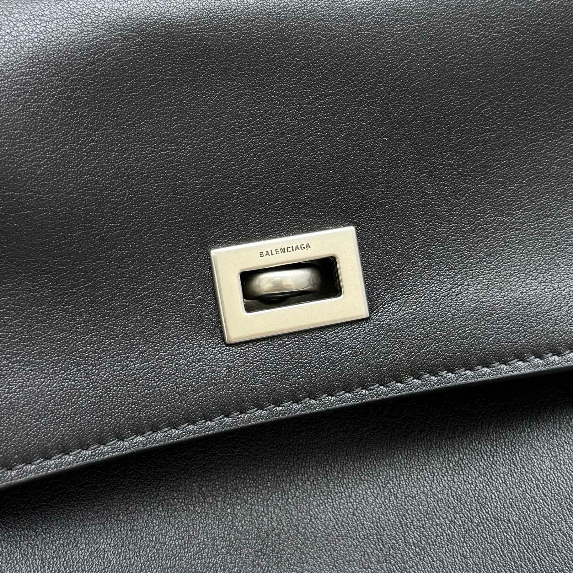 Balencia Tote Bag Black Calfskin Silver Hardware