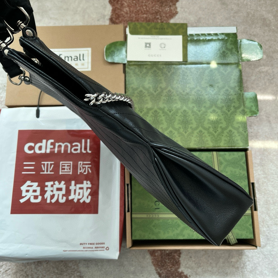 GG Blondie 34.5 2Way Tote Bag Black Calfskin