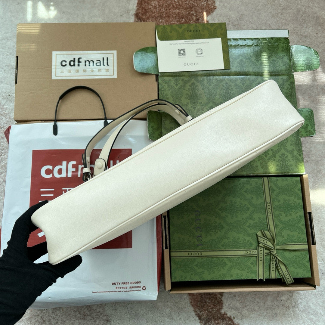 GG Blondie 34.5 2Way Tote Bag Cream Calfskin