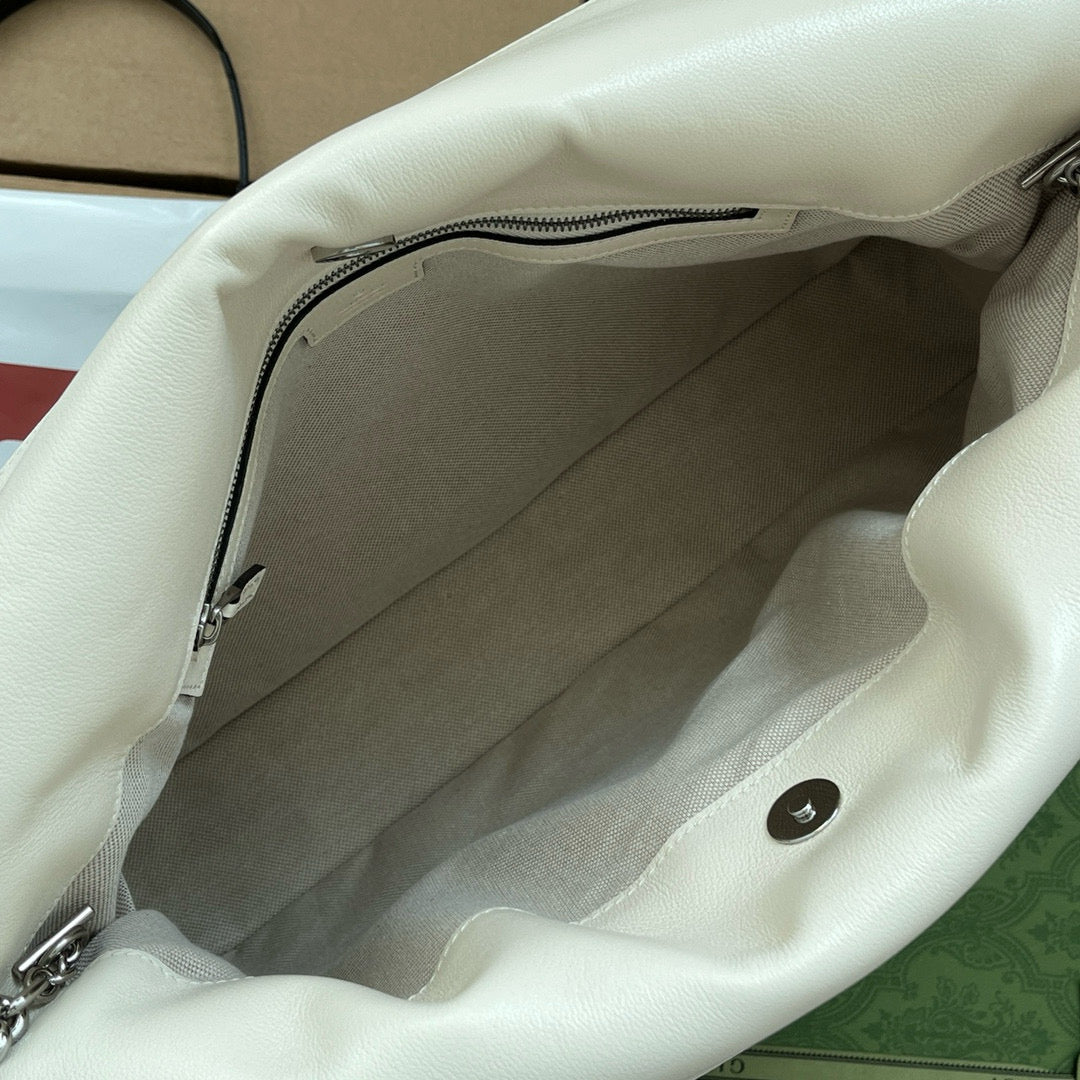 GG Blondie 34.5 2Way Tote Bag Cream Calfskin