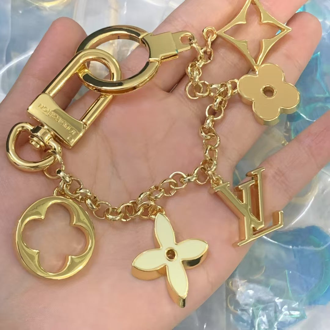 LV Fleur de Monogram Bag Charm Chain Key Chain