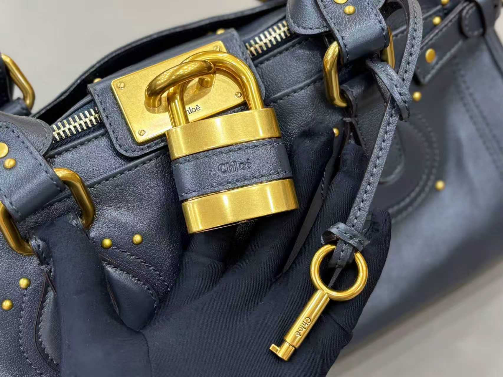 Chloe 2025 Paddington Bag Black Grained Leather.
