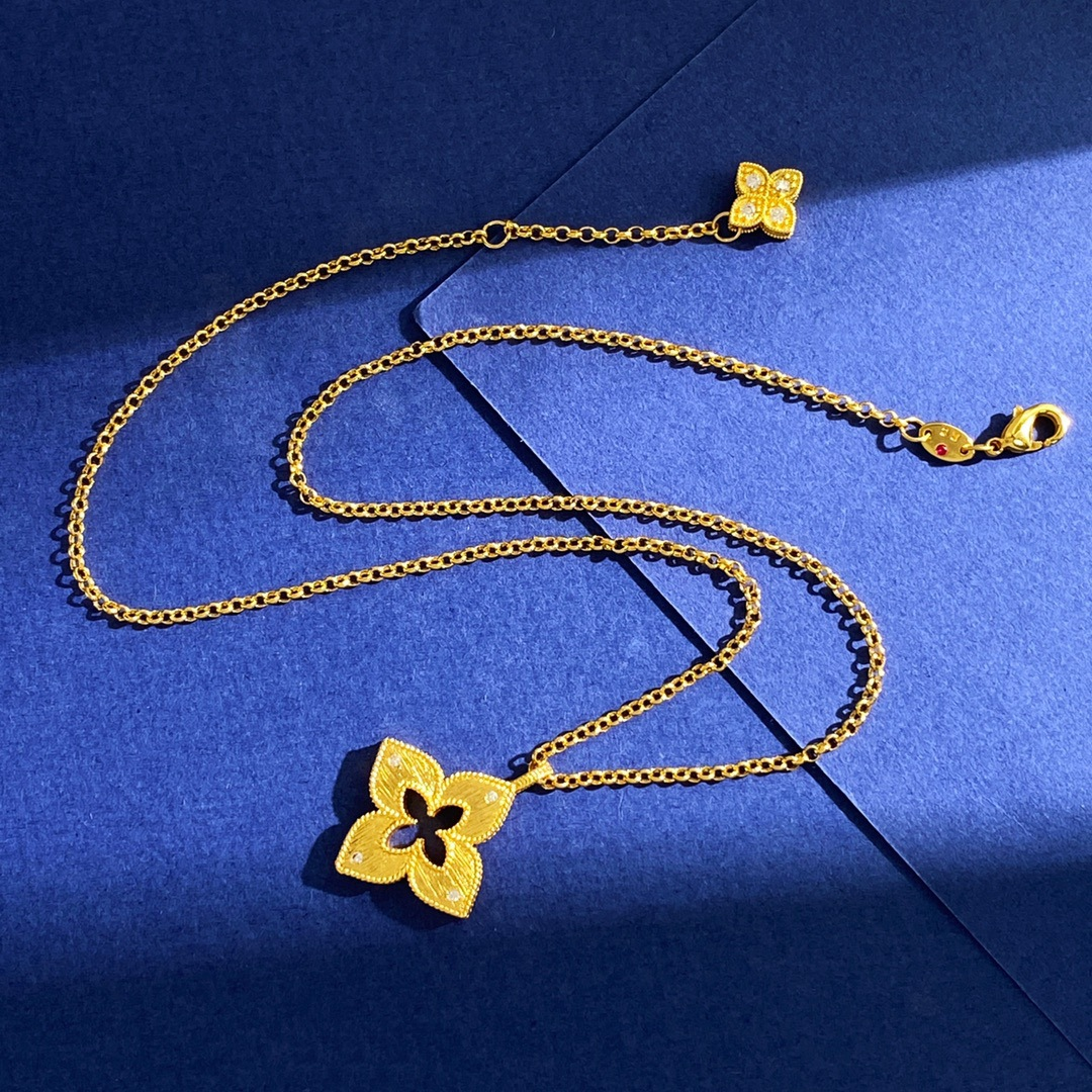 Roberto Coin Petite Venetian Princess Diamond Gold Necklace