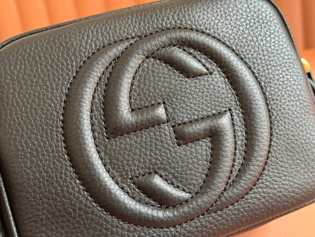 Gucci 2025 Soho Disco Bag 22cm Black Grained Leather