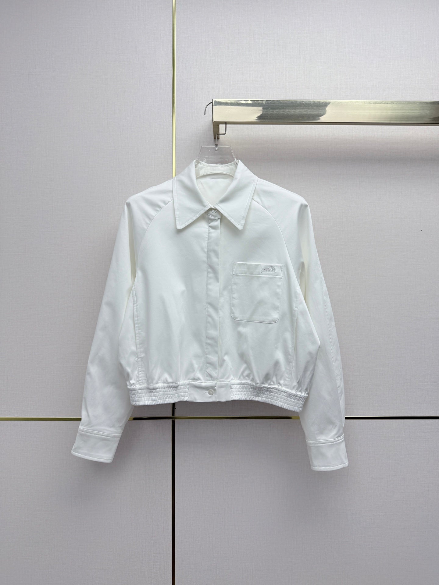 HM Elastic Hem Cropped Shirt Cotton 400246