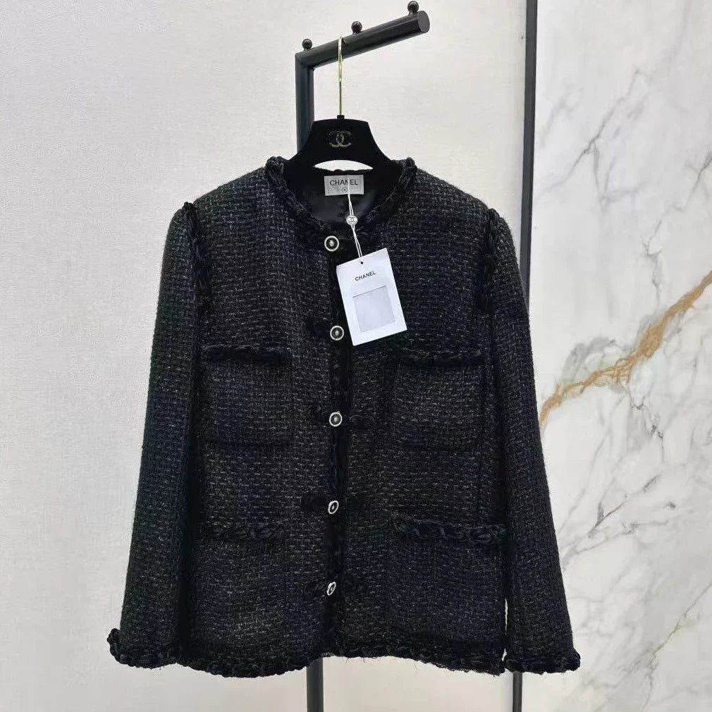Chanel 2026 Jacket Black Tweed Wool