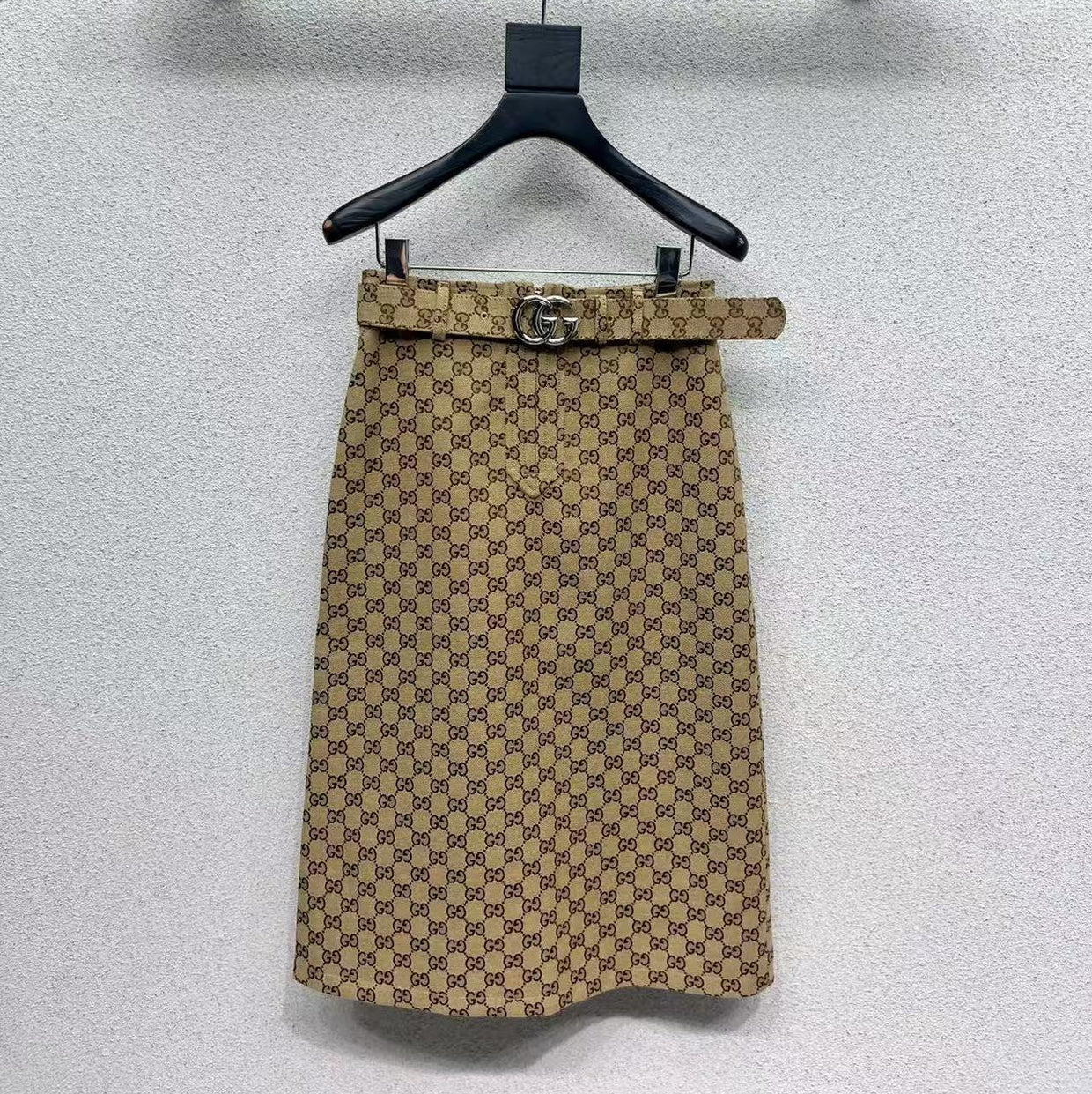 Gucci 2026 Long Skirt Camel Dark Brown Cotton Polyester