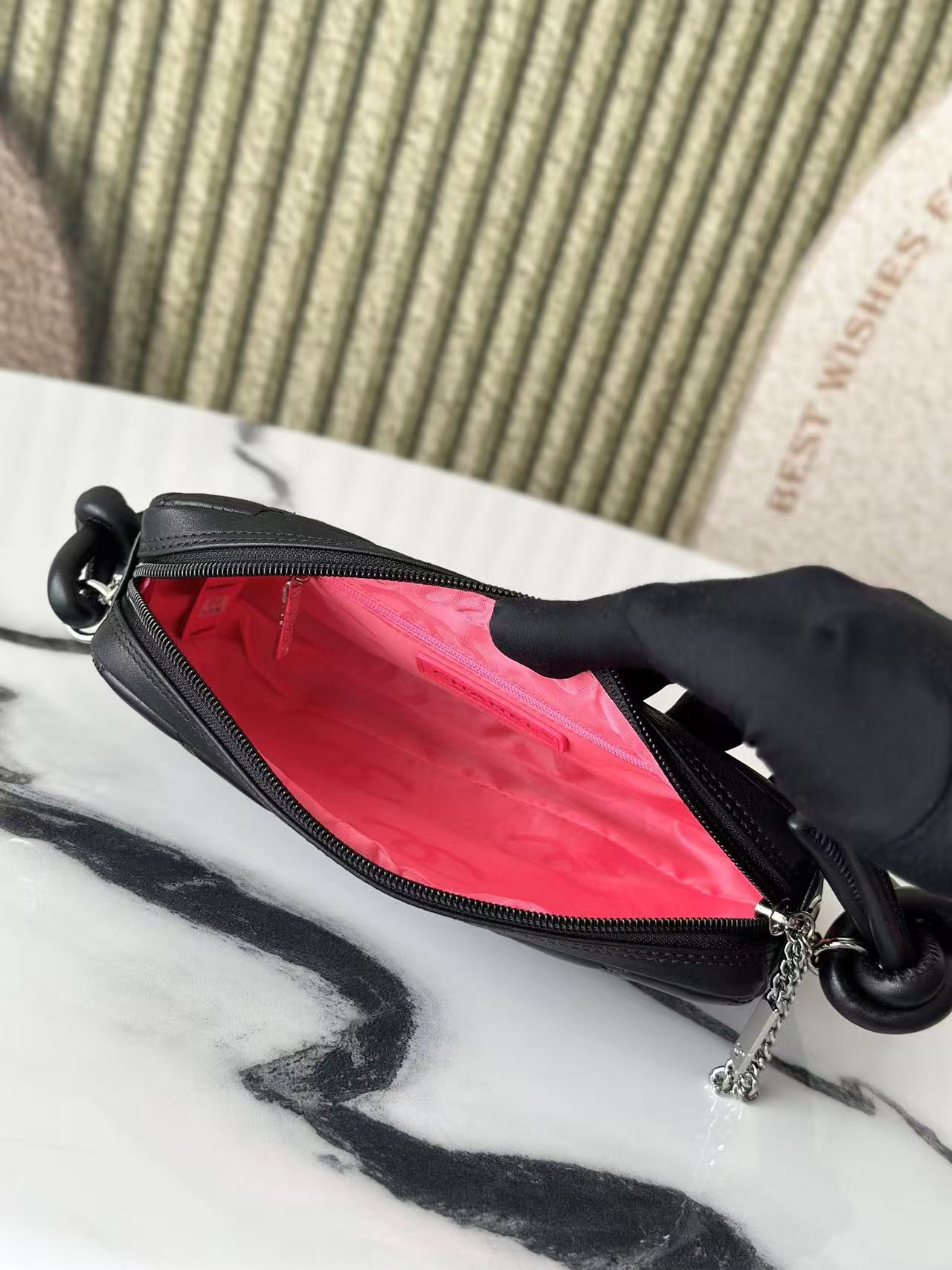 CC Cambon Ligne Pochette Black Quilted  Calfskin