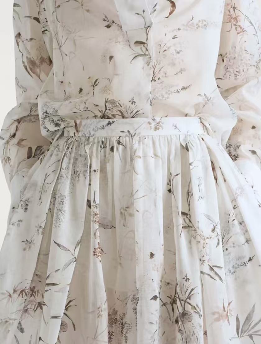 CD 2026 Belted Midi Dress Ivory Cotton