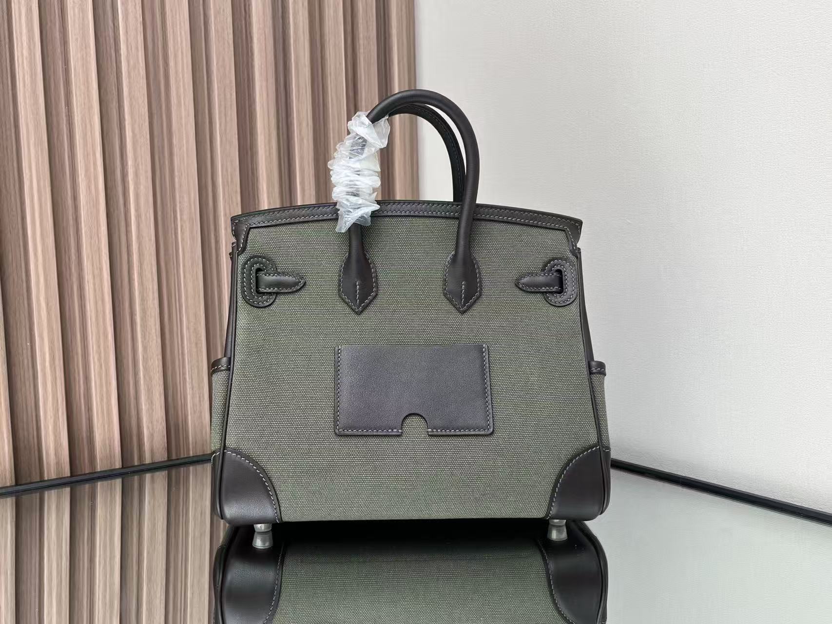HM Birkin 25 Cargo Olive Green Black Olive Green Black