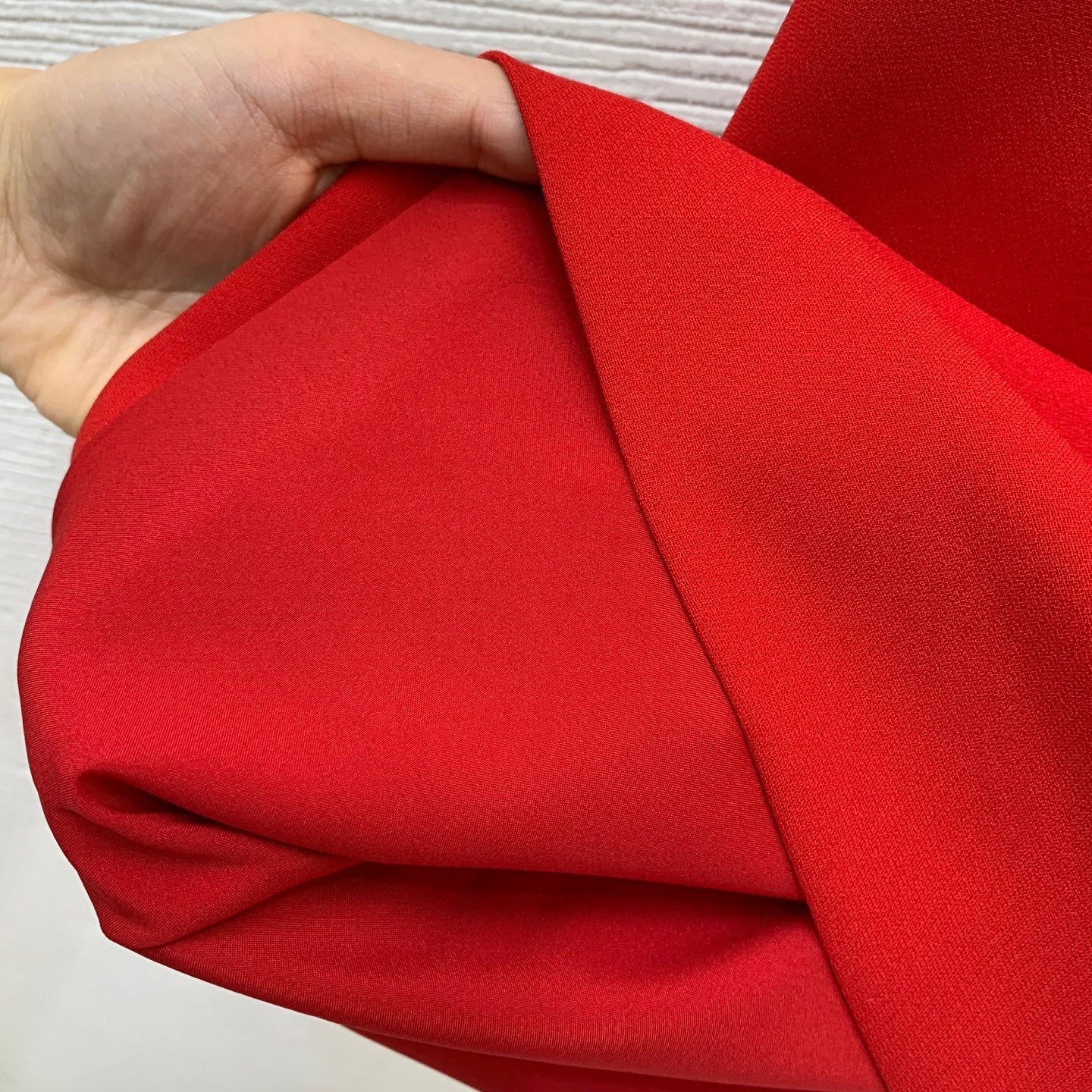 VT Embroidered Crepe Couture Short Dress Red Wool Silk