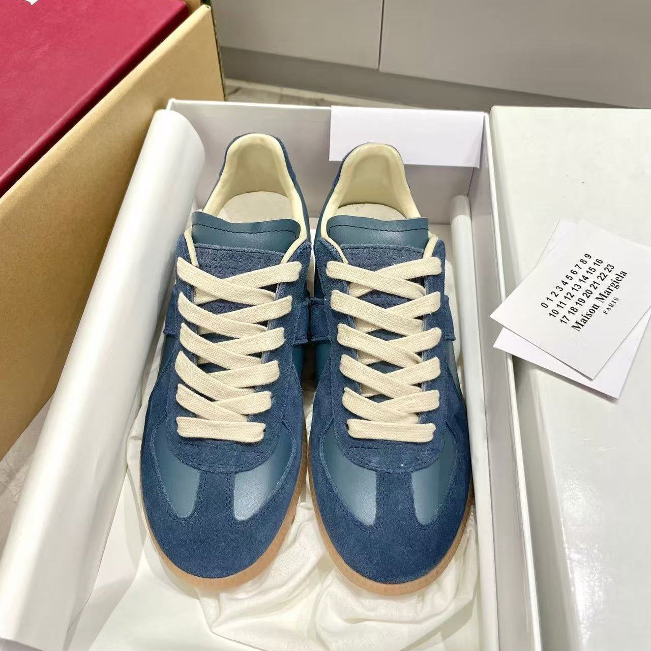 Maison Margiela Sneaker Deep Slate Blue Suede Leather