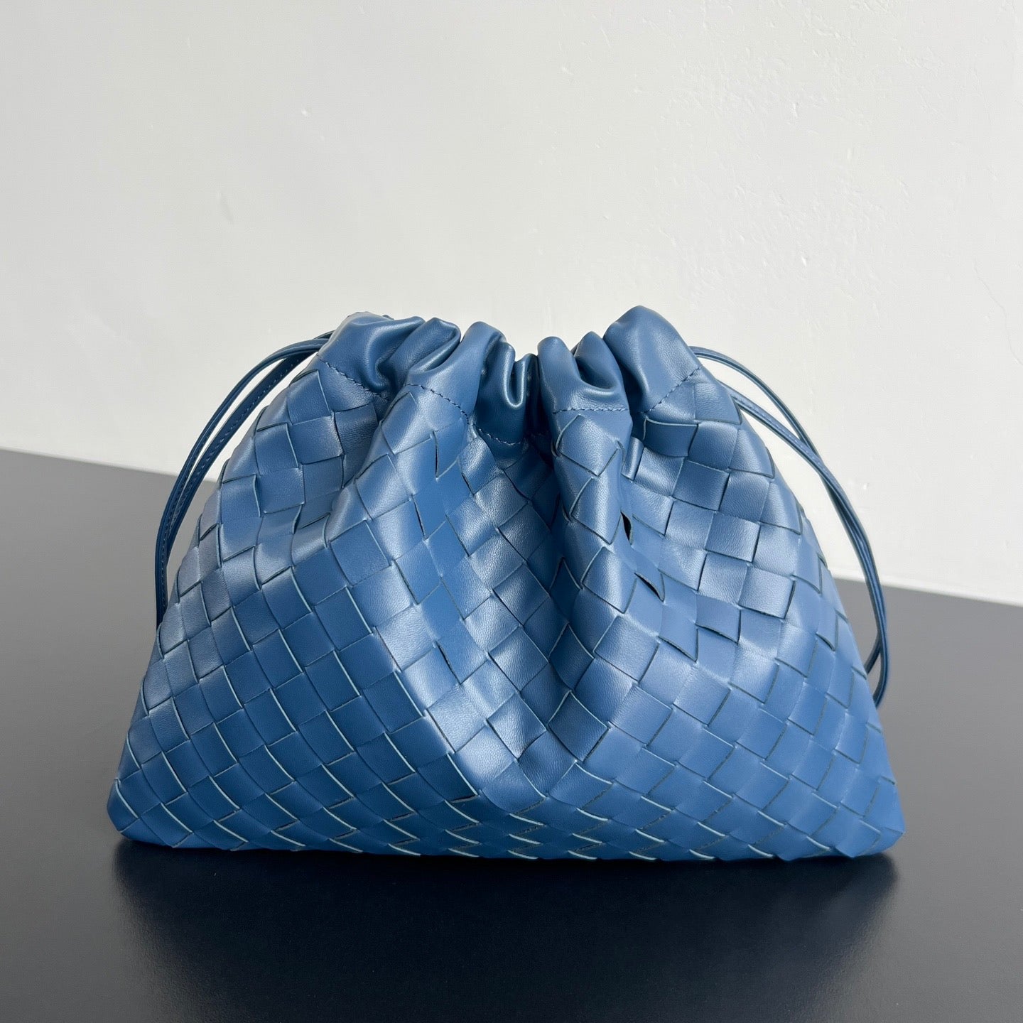 BV Dustbag Notte 33cm With Chain Blue Venezia Calfskin HW