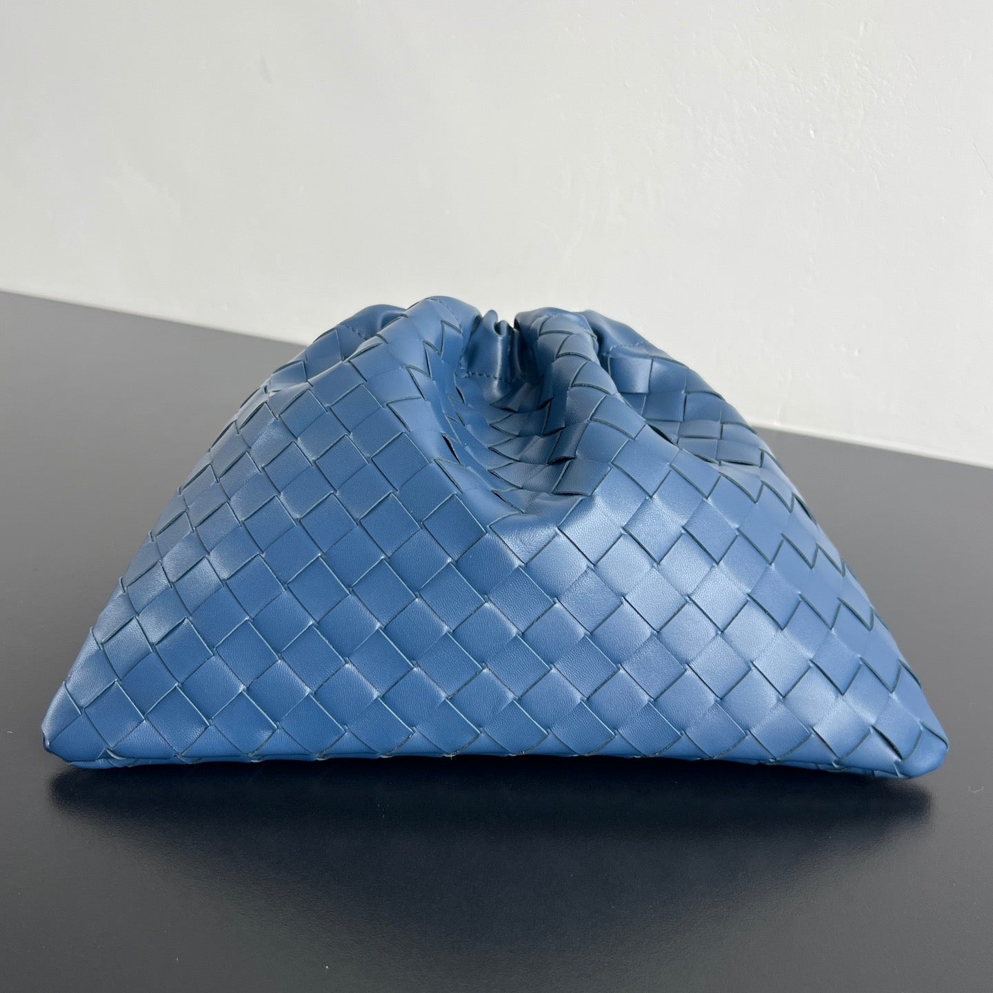 BV Dustbag Notte 33cm With Chain Blue Venezia Calfskin HW