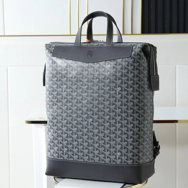 Goyard 2026 Cisalpin Backpack 43cm Grey Black Goyardine Canvas