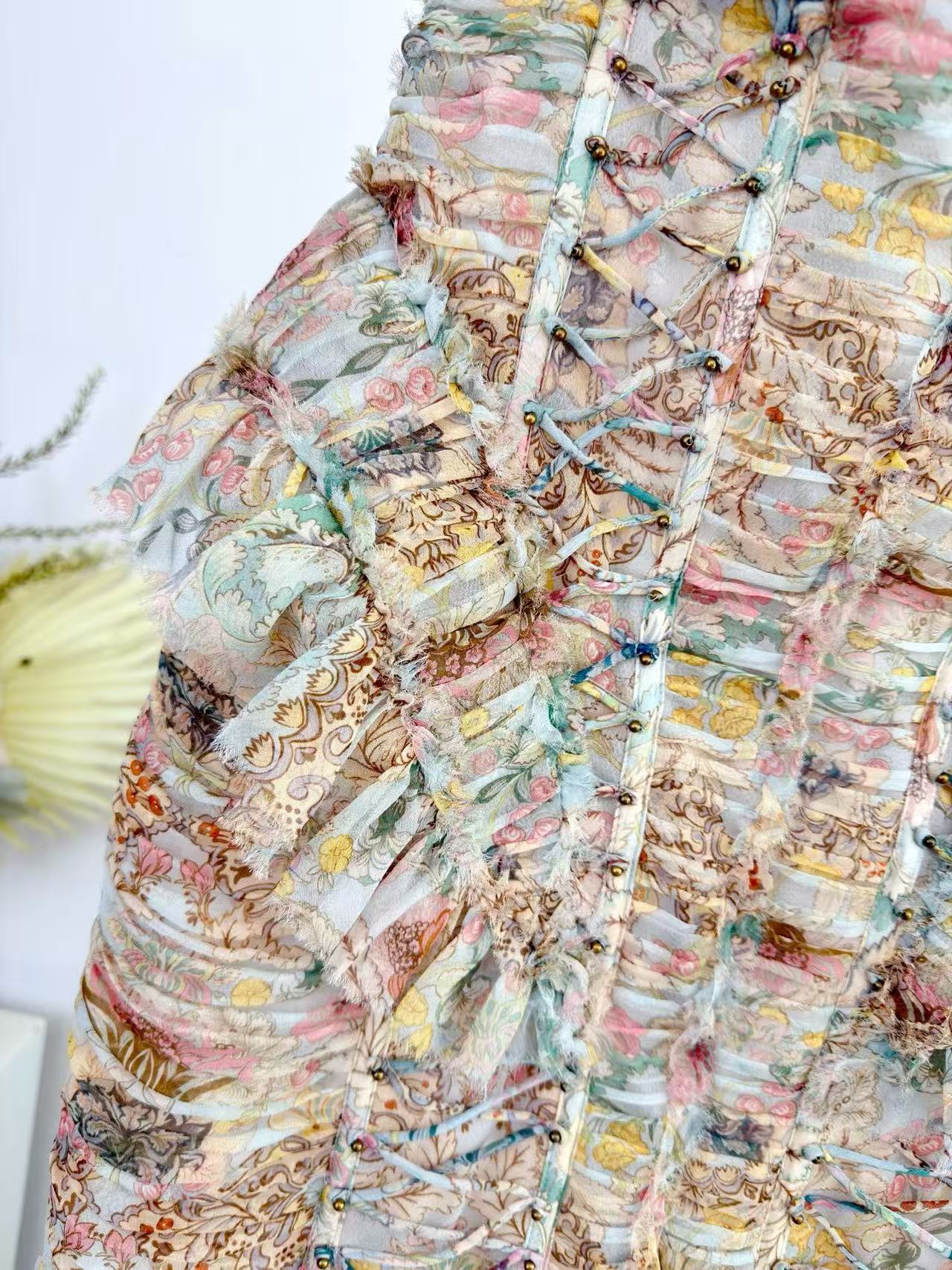 Zimmermann Rebellion Frayed Midi Dress