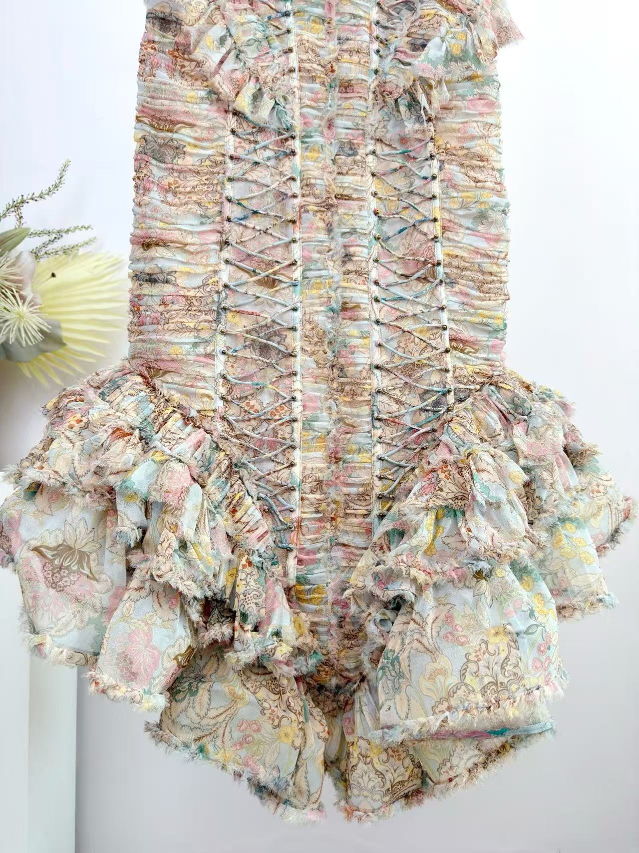 Zimmermann Rebellion Frayed Midi Dress
