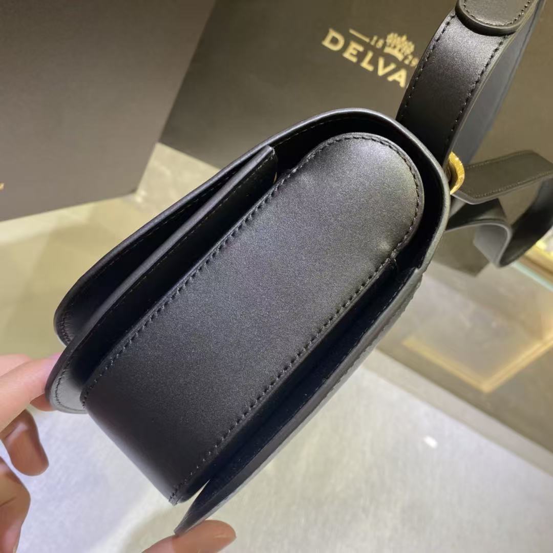 DX Lingot Small Shoulder Bag D Buckle 20.5cm Black Calfskin