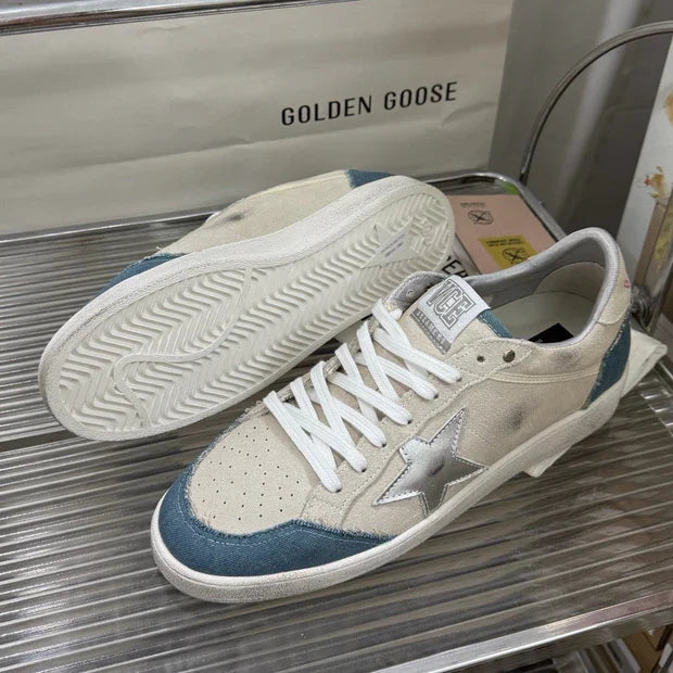 Golden Goose 2026 Ball Star Cream mix Blue Suede Denim