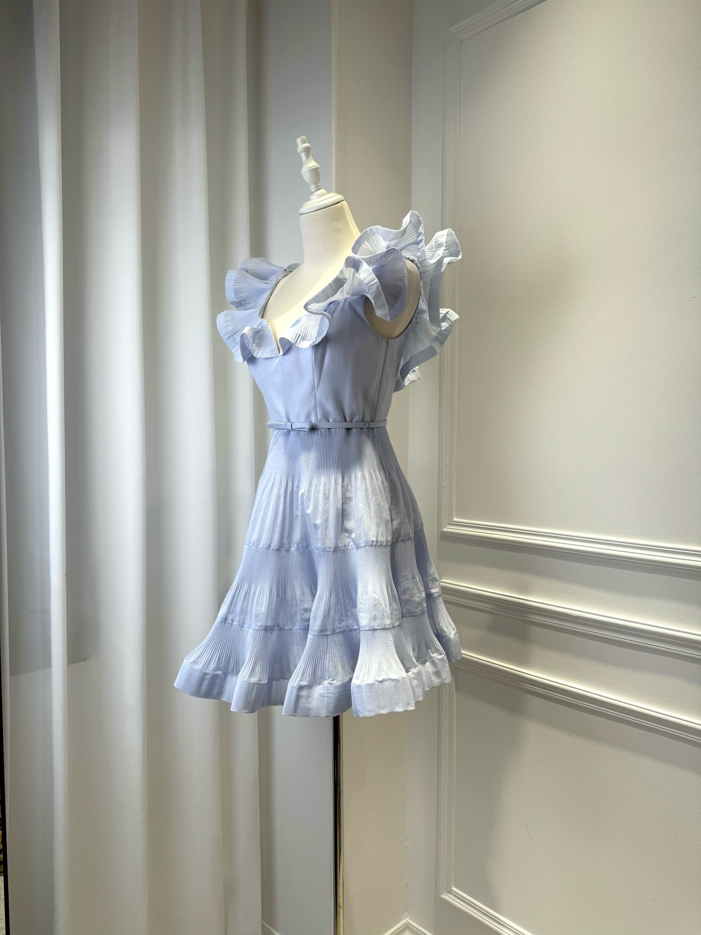 Zimmermann Pleated Frill Mini Dress