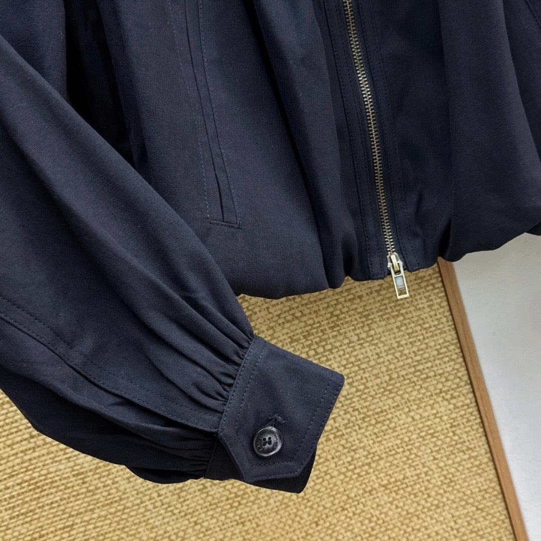 Chloe Gathered Cropped Cotton Canvas Jacket