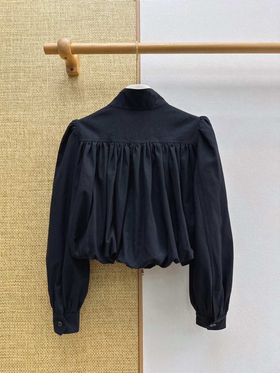 Chloe Gathered Cropped Cotton Canvas Jacket