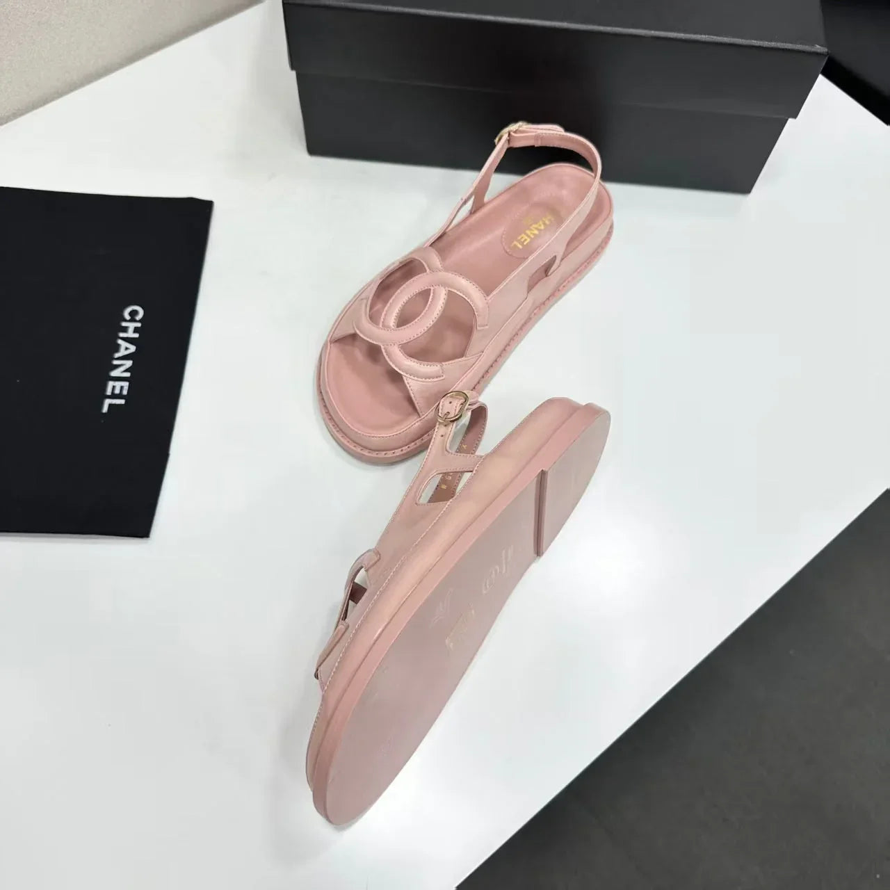 Chanel 2026 Double C Sandal Suede Lambskin