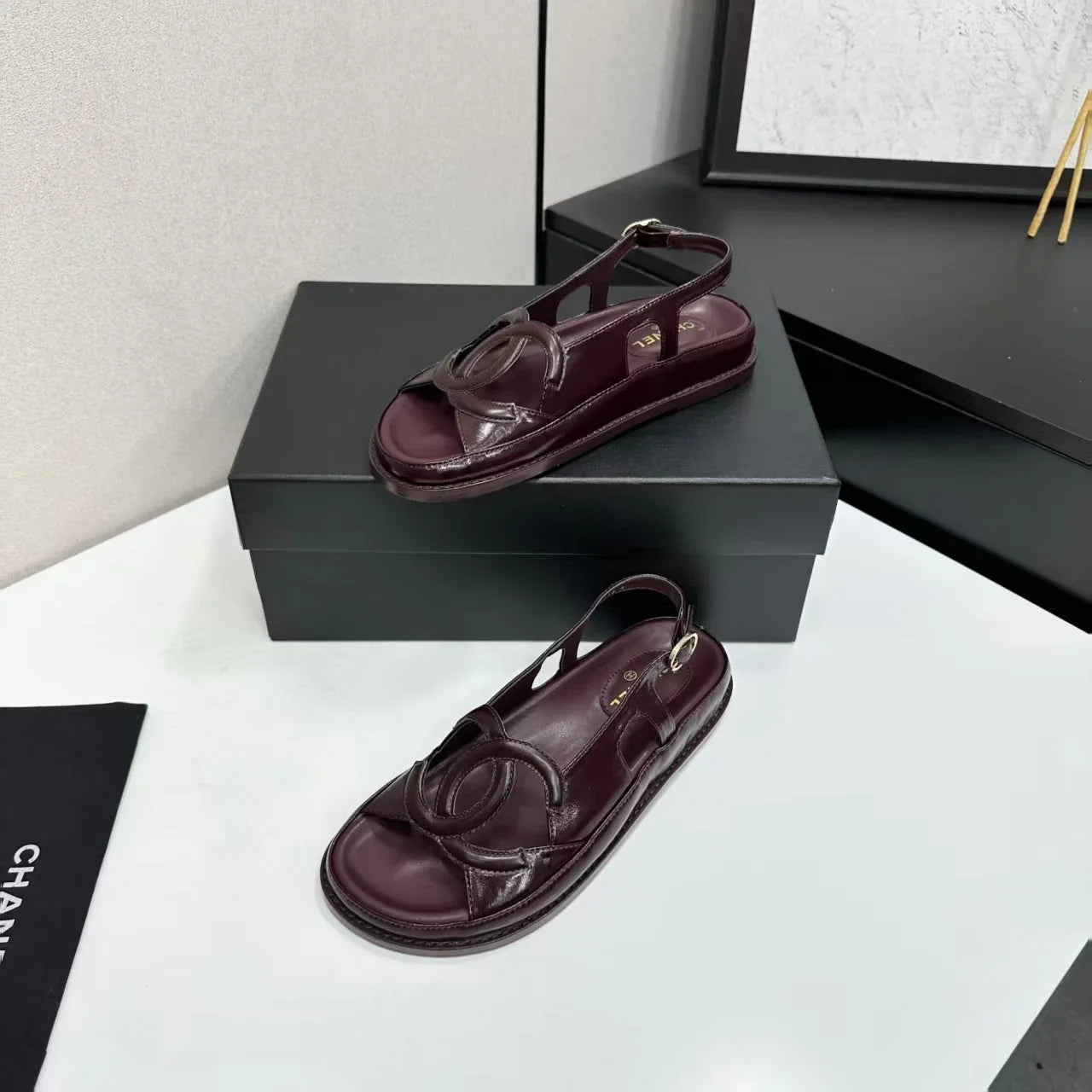 Chanel 2026 Double C Sandal Suede Lambskin