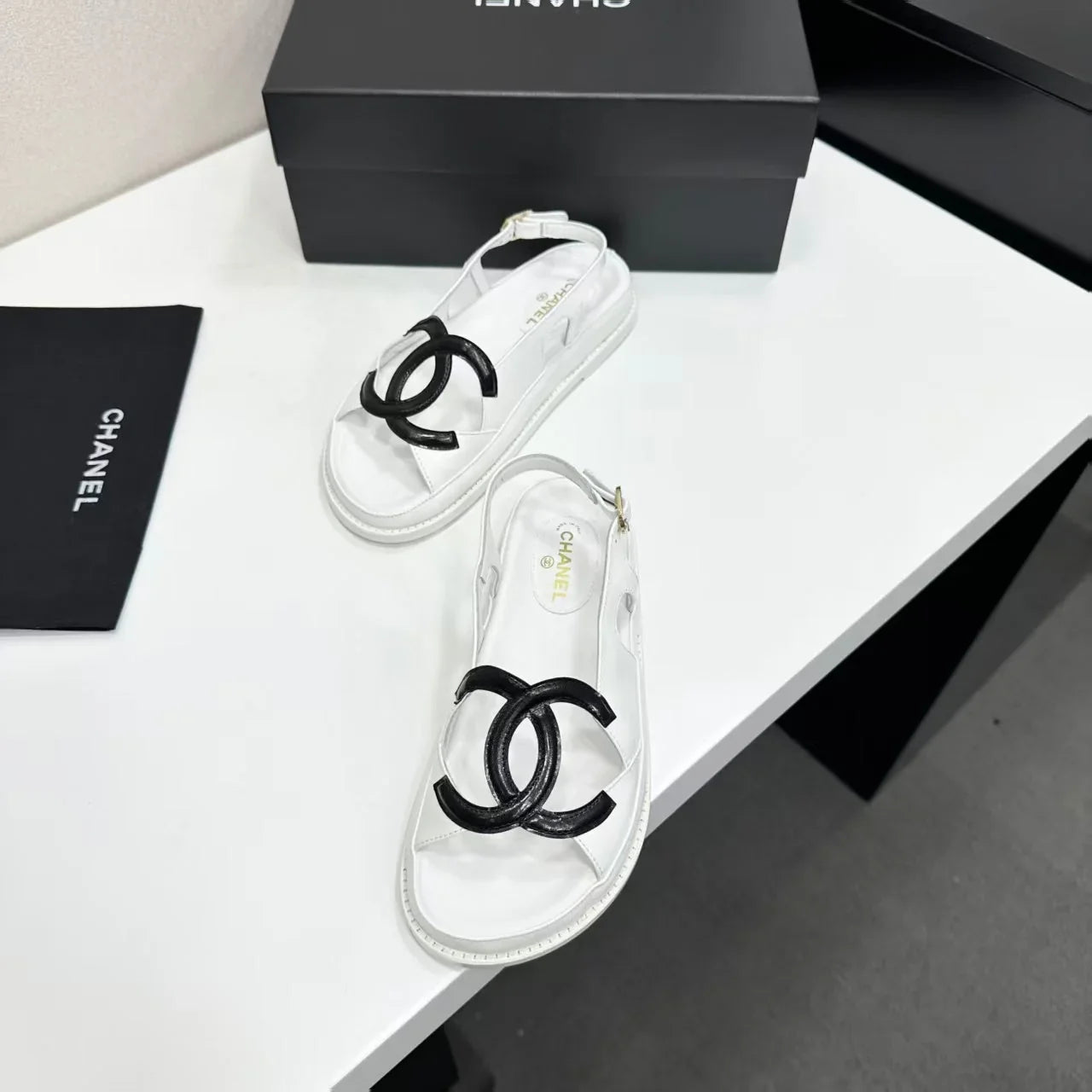 Chanel 2026 Double C Sandal Suede Lambskin
