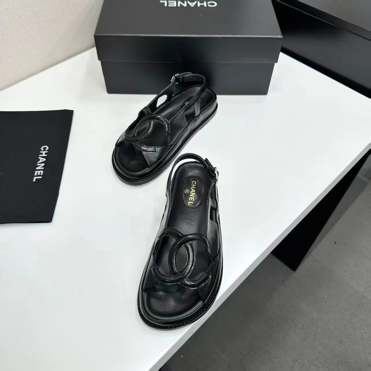 Chanel 2026 Double C Sandal Suede Lambskin