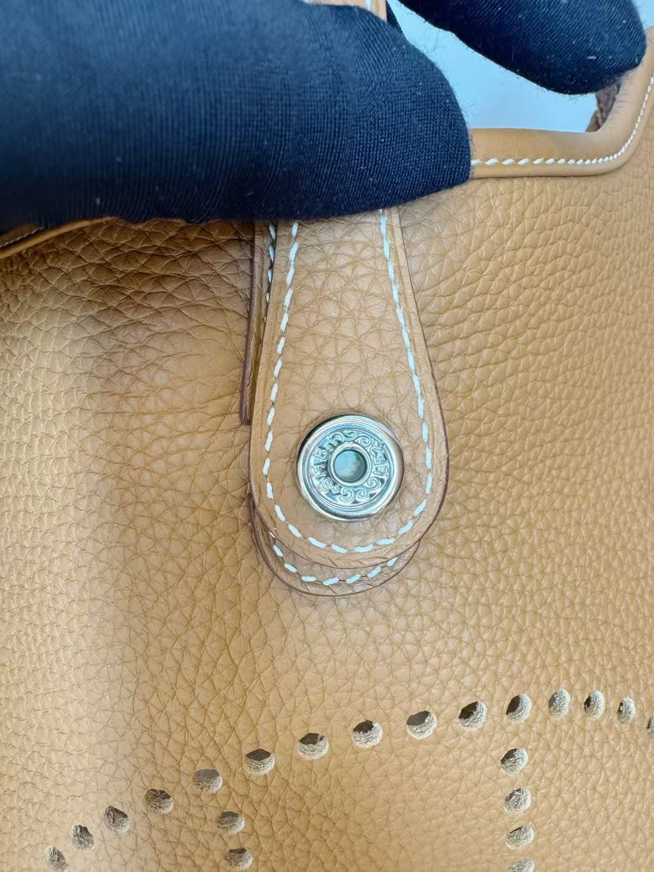 HM Evelyne 23cm Tan Brown Togo Leather