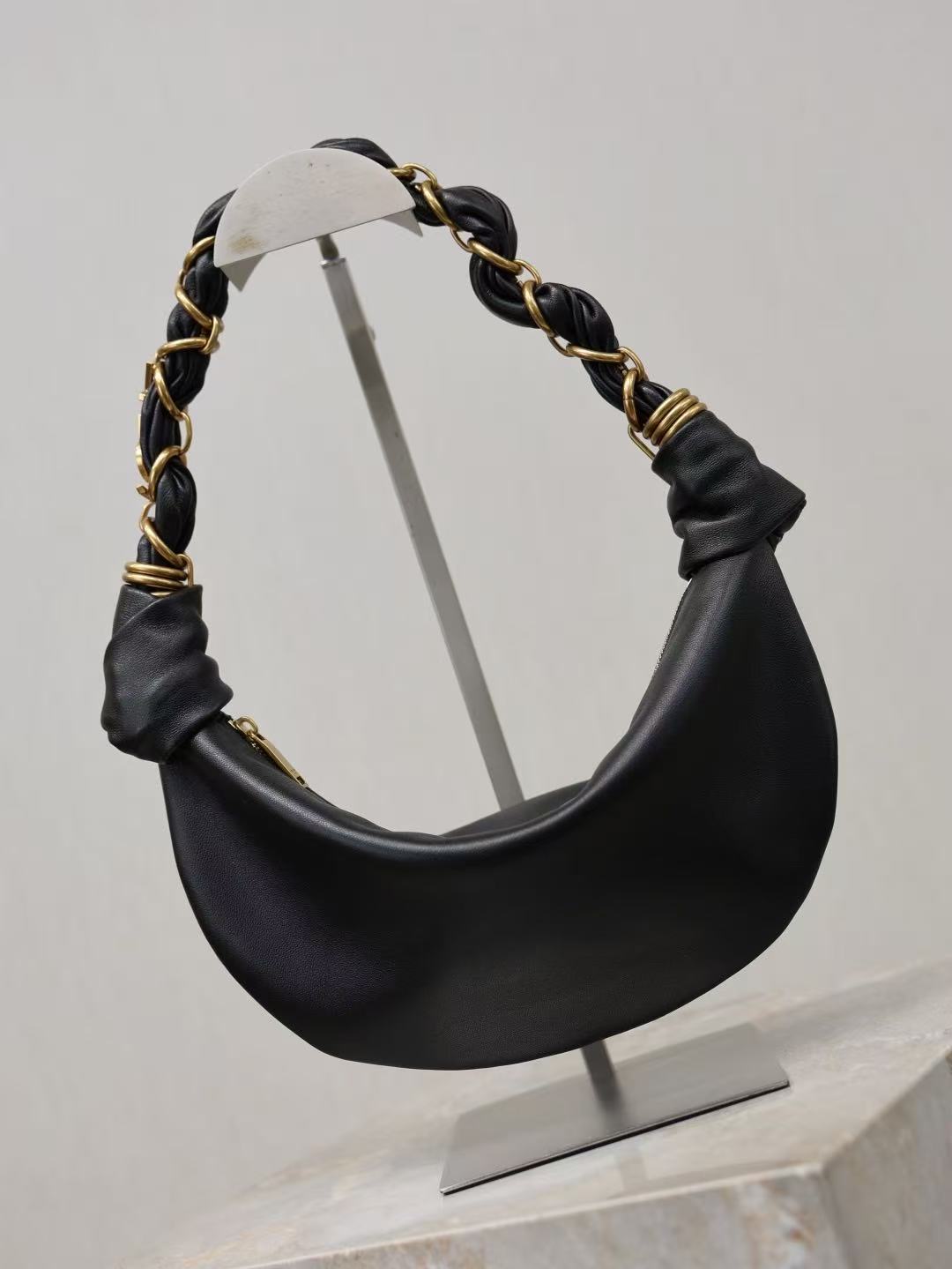 YSL Amalia Hobo Black Lambskin