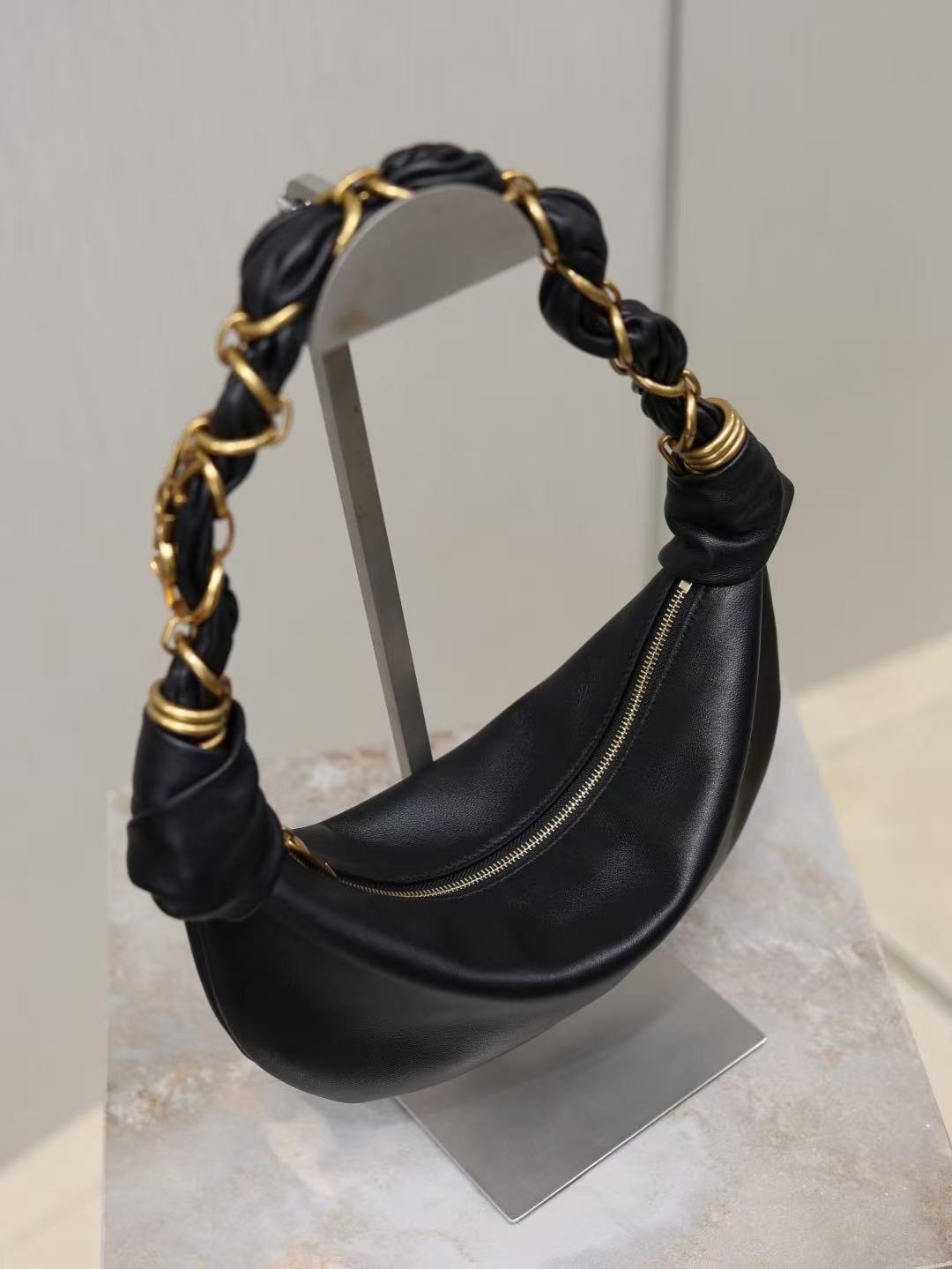 YSL Amalia Hobo Black Lambskin