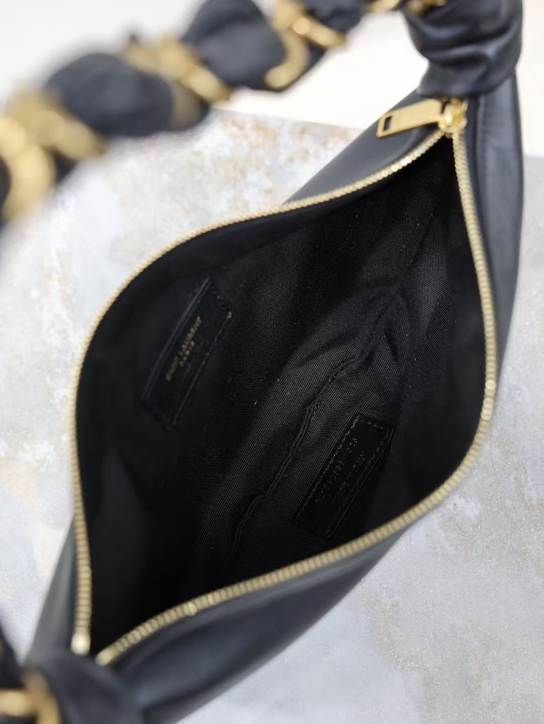 YSL Amalia Hobo Black Lambskin
