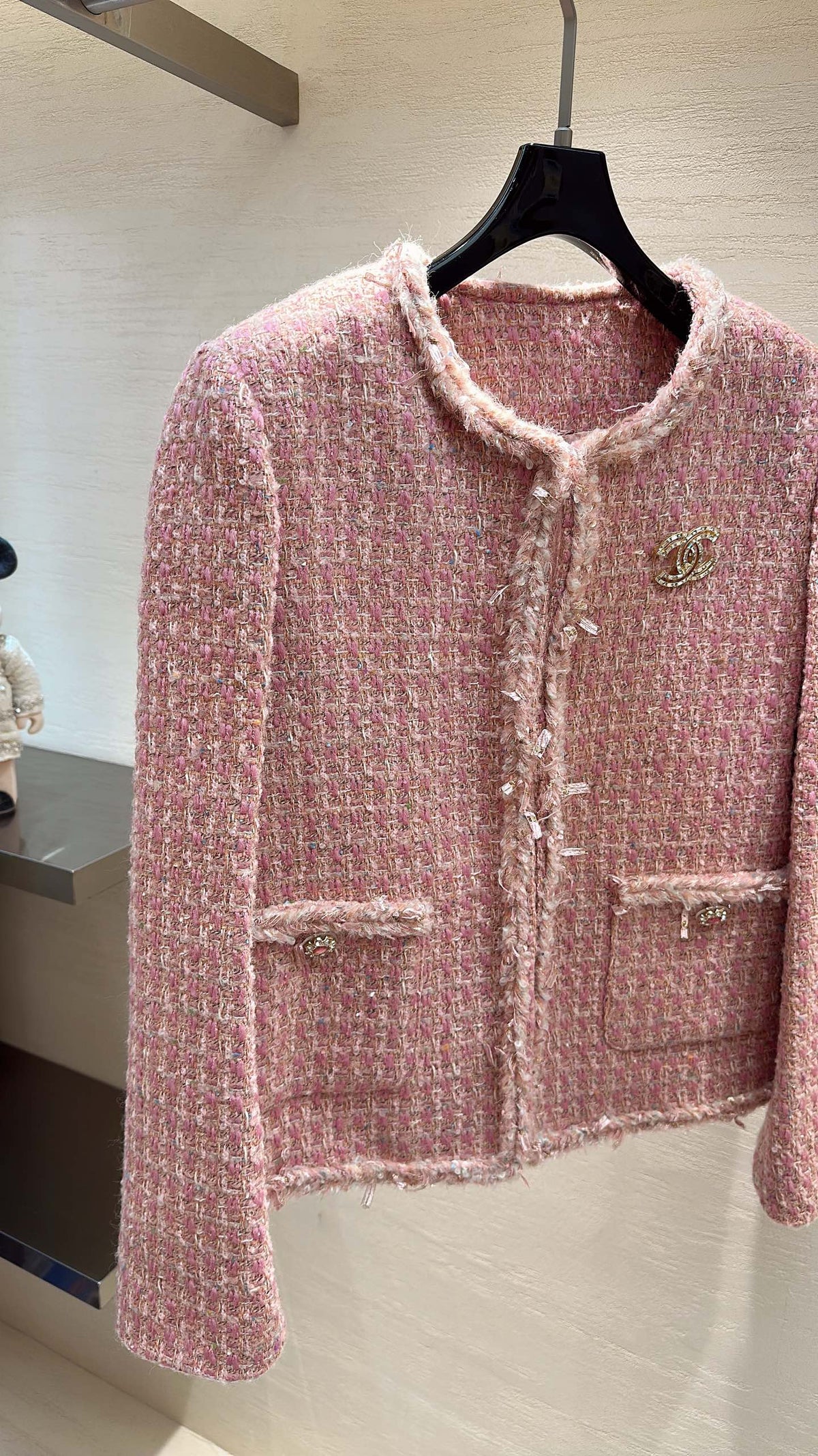 CC Cropped Jacket Pink Tweed