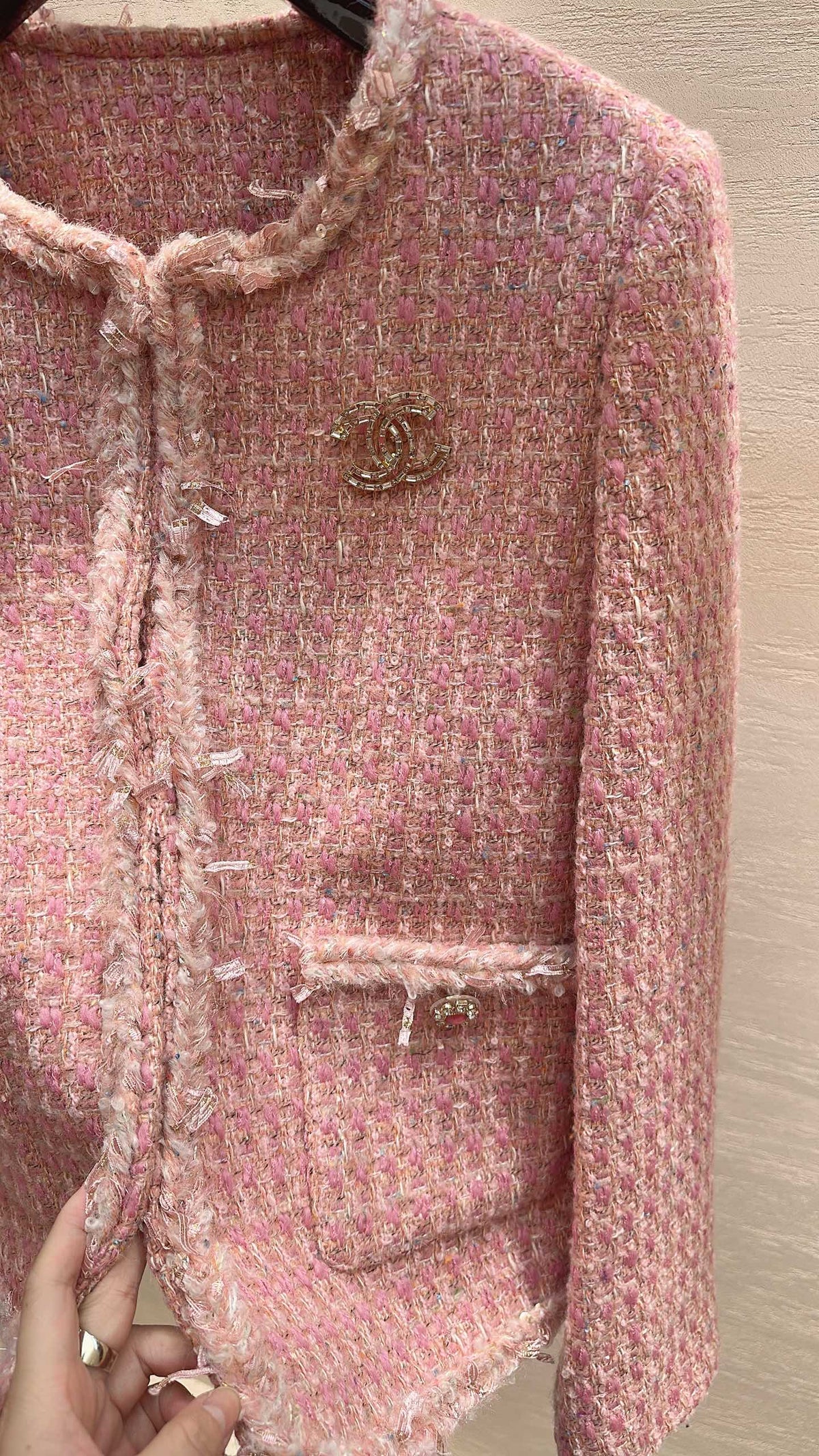 CC Cropped Jacket Pink Tweed