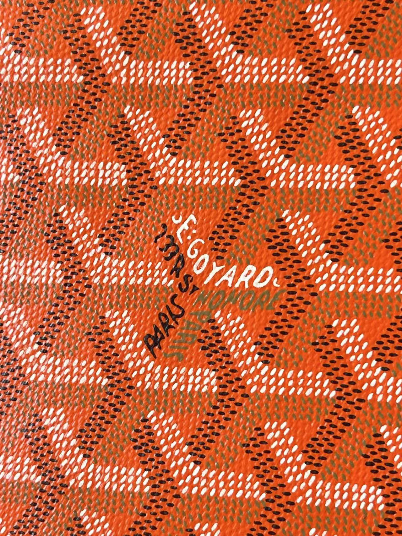 BV 26s  Senat MM Clutch Orange Goyardine Pattern Canvas