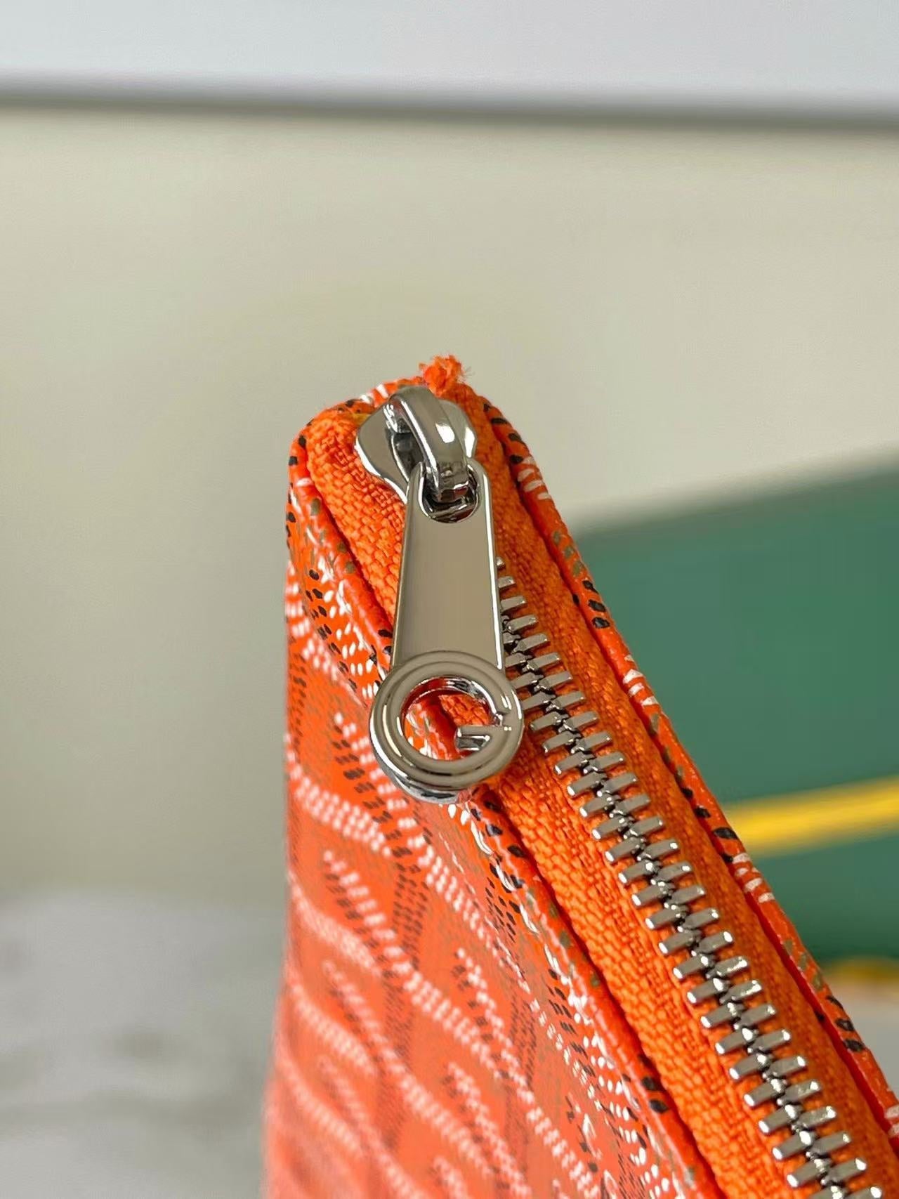 BV 26s  Senat MM Clutch Orange Goyardine Pattern Canvas