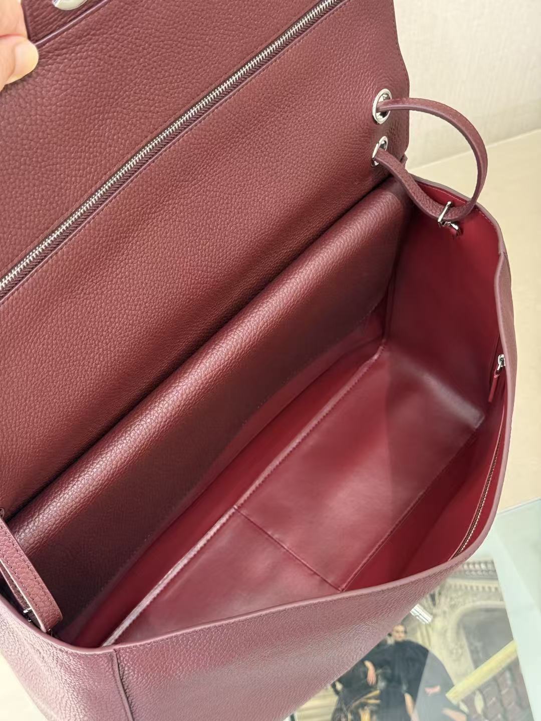 Chanel 2026 Maxi Flap Bag 38.5cm Dark Burgundy Calfskin Gold Hardware