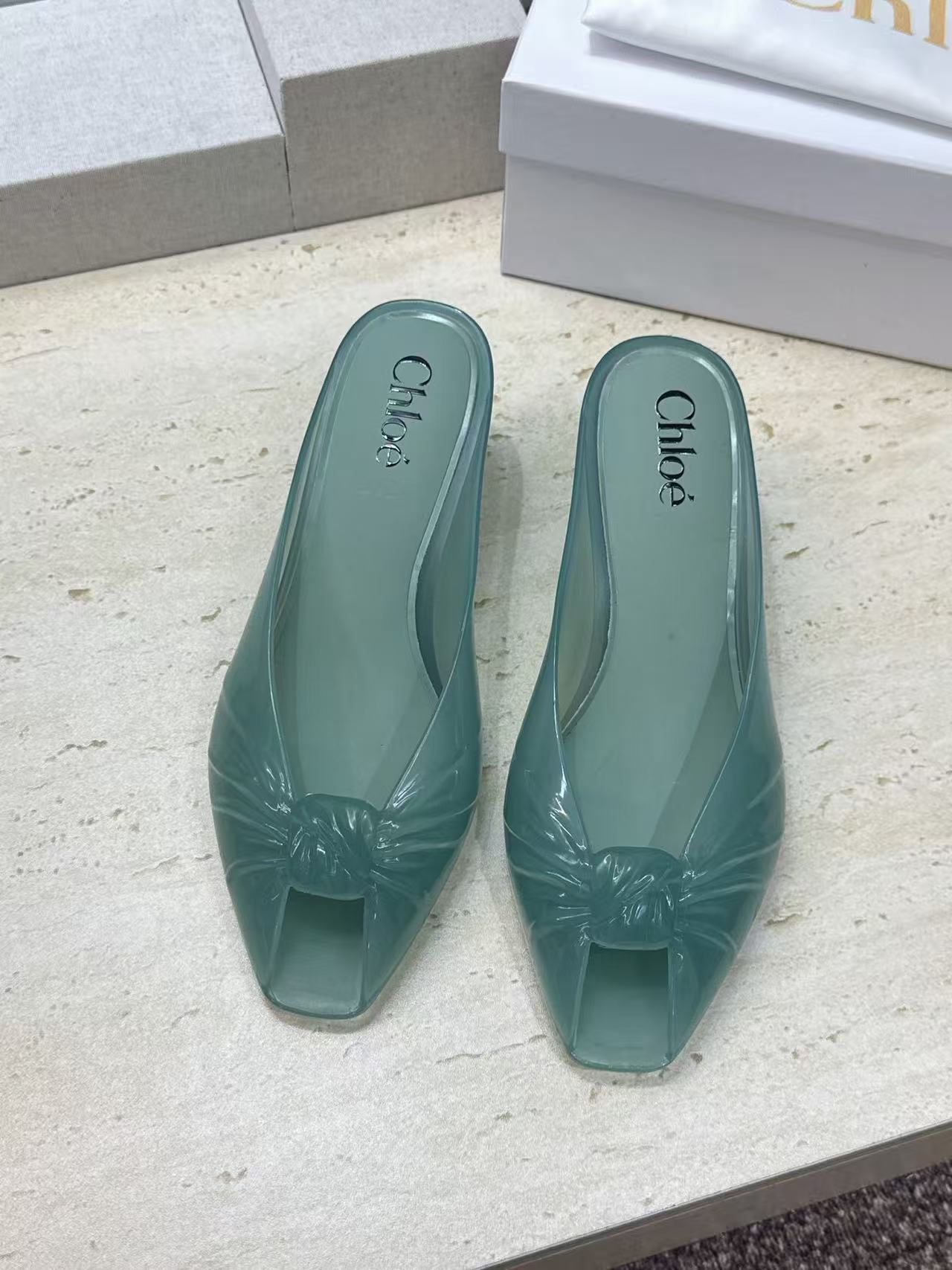 Chloe Jelly Mules In Spearmint TPU