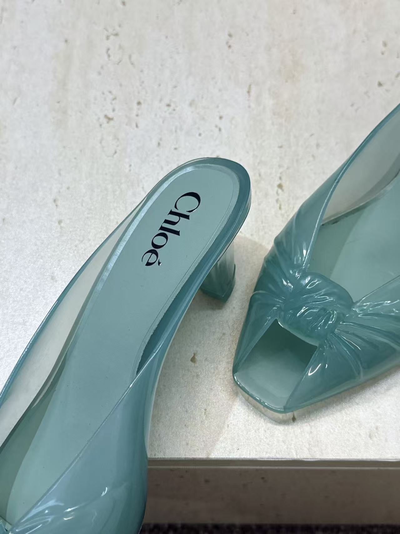 Chloe Jelly Mules In Spearmint TPU