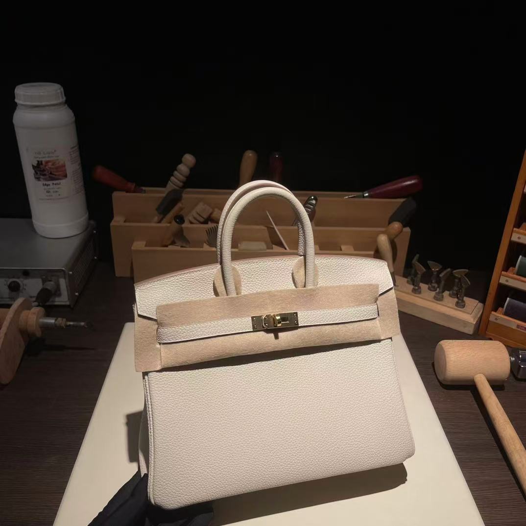 HM Birkin 25cm White Togo Leather Gold Hardware Best Version