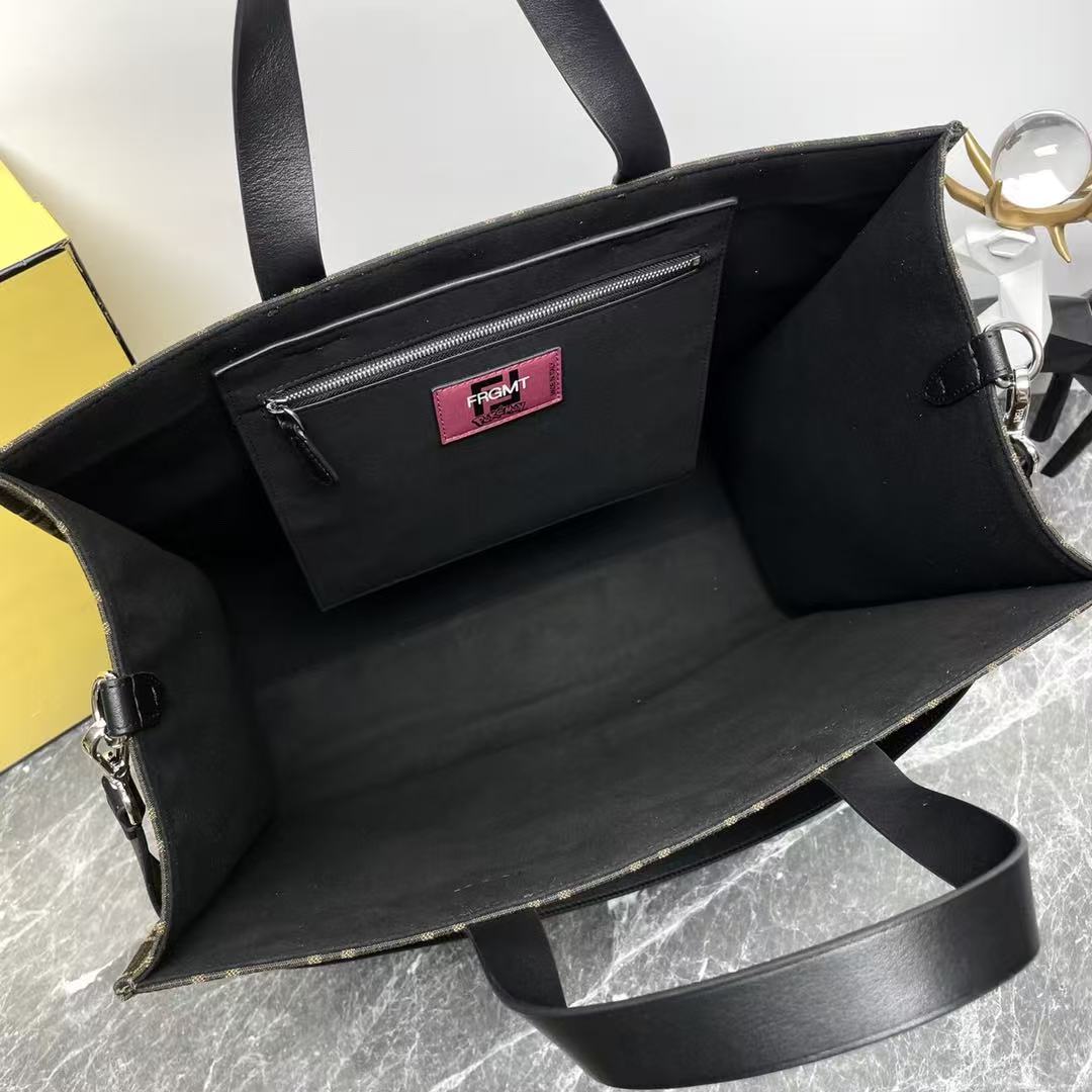 Fendi x Pokémon FF Fabric Shopper Tote Bag Brown Canvas